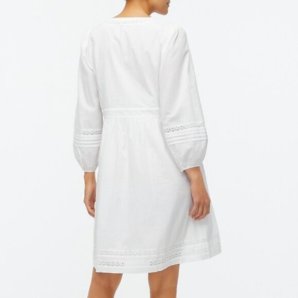 J.Crew Blue V-neck Mini dress With Trim in Navy Boho Peasant Size Small - Picture 3 of 16